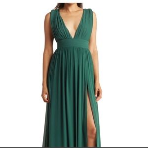 Plunging V Neck Maxi Dress